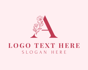 Orchid - Floral Plant Letter A logo design