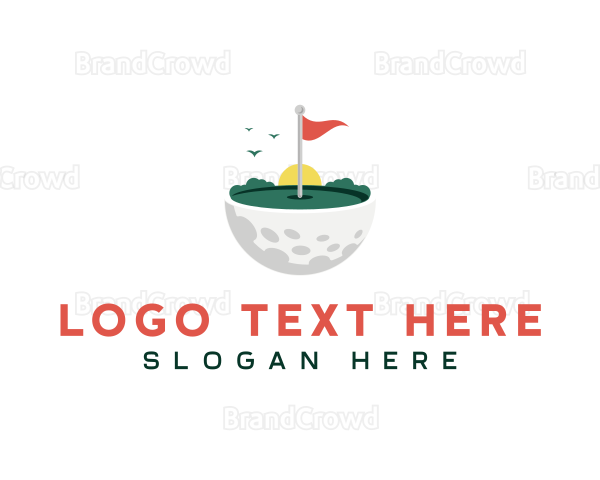 Golf Ball Sports Logo