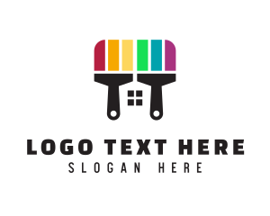 Remodeling - Rainbow Paint House logo design