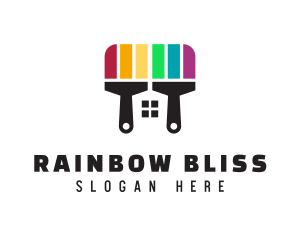 Rainbow Paint House logo design