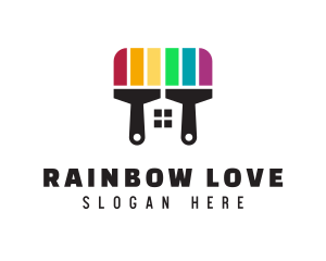 Rainbow Paint House logo design