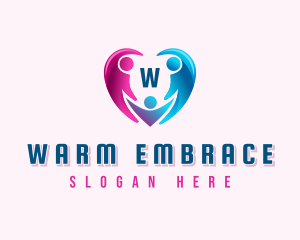 Family Heart Embrace logo design