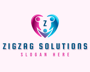 Family Heart Embrace logo design