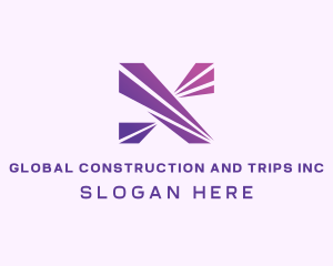 Modern Purple Letter X logo design