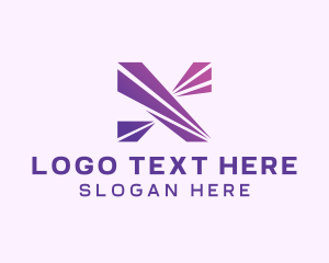 Line Motion - Modern Purple Letter X logo design