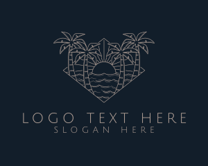 Explore - Summer Ocean Sunset logo design