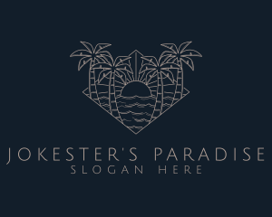 Summer Ocean Sunset logo design