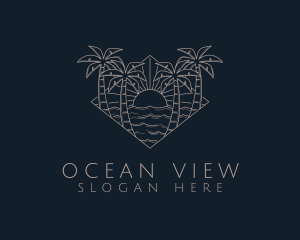 Summer Ocean Sunset logo design