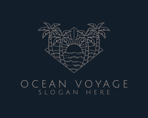 Summer Ocean Sunset logo design