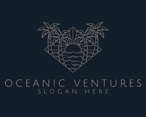 Summer Ocean Sunset logo design