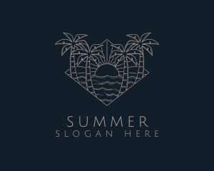 Summer Ocean Sunset logo design