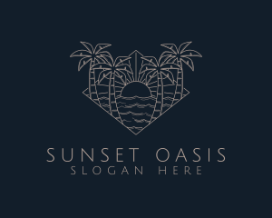 Summer Ocean Sunset logo design