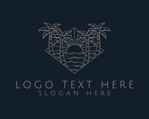 Summer Ocean Sunset Logo