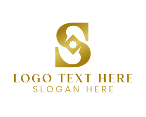 Sauna - Gradient Gold S logo design