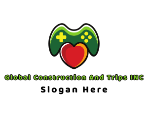 Heart Gaming Controller logo design