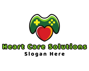 Heart Gaming Controller logo design