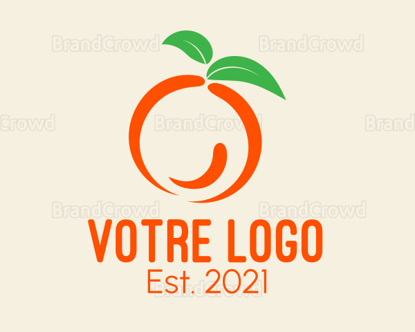 Healthy Orange Fruit Logo