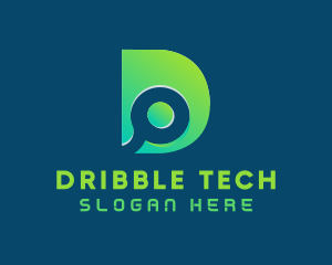 Gradient Tech Letter D logo design