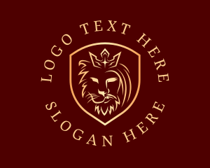 King - King Crown Lion Man logo design