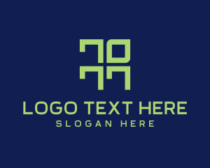 Technology - Abstract Digital Number 7 logo design