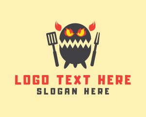 Evil - Monster Grill Restaurant logo design