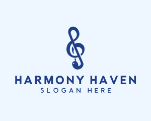 Harmony - G Clef Snake logo design