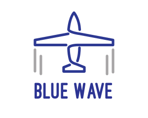 Blue Airplane Lines logo design