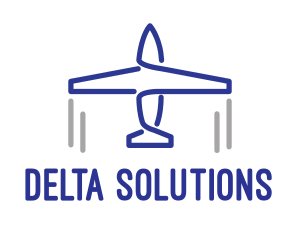 Delta - Blue Airplane Lines logo design