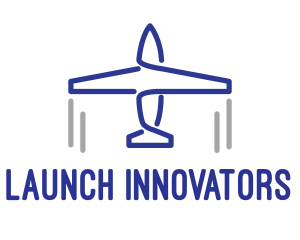 Launching - Blue Airplane Lines logo design