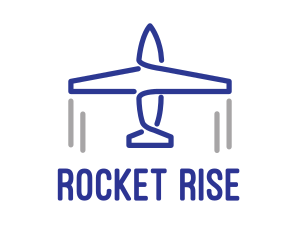 Launch - Blue Airplane Lines logo design