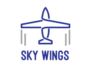 Blue Airplane Lines logo design