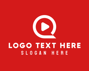 Youtube - Media Player Letter Q logo design