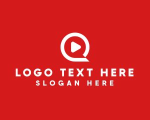 Media Player Letter Q logo design