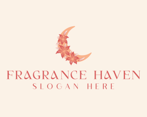 Elegant Floral Moon  logo design