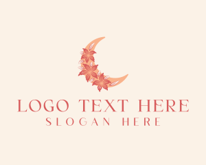 Elegant Floral Moon  Logo