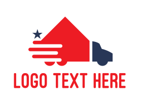 Airbnb - American House Moving Truck Transport logo design
