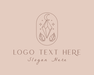 Leaves - Elegant Crystal Moon logo design