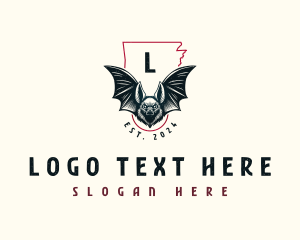 Ozark Big Eared Bat - Arkansas Nature Bat logo design