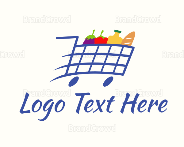 Fast Grocery Pushcart Logo