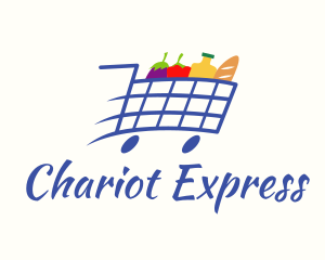 Fast Grocery Pushcart logo design