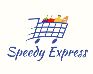 Fast Grocery Pushcart logo design