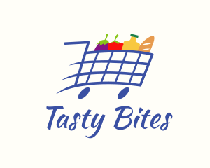 Delicatessen - Fast Grocery Pushcart logo design