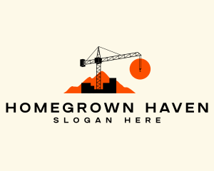 Crane - Industrial Construction Crane logo design