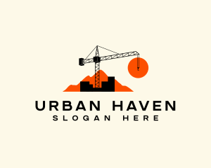 Industrial Construction Crane logo design