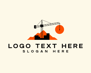 Building - Industrial Construction Crane logo design