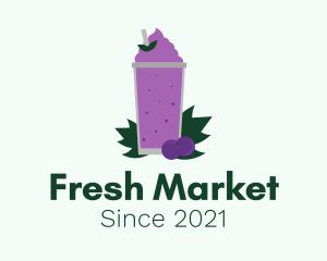 Fresh Grape Smoothie  logo design