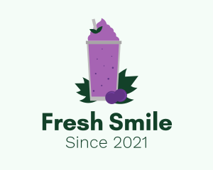 Fresh Grape Smoothie  logo design