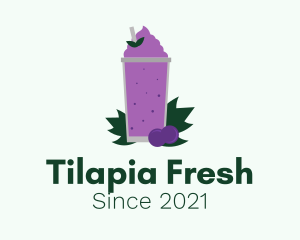 Fresh Grape Smoothie  logo design