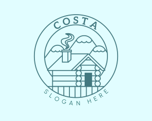 Scenic Mountain Cabin Chalet logo design