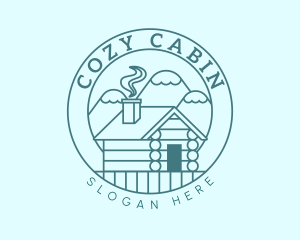 Cabin - Scenic Mountain Cabin Chalet logo design